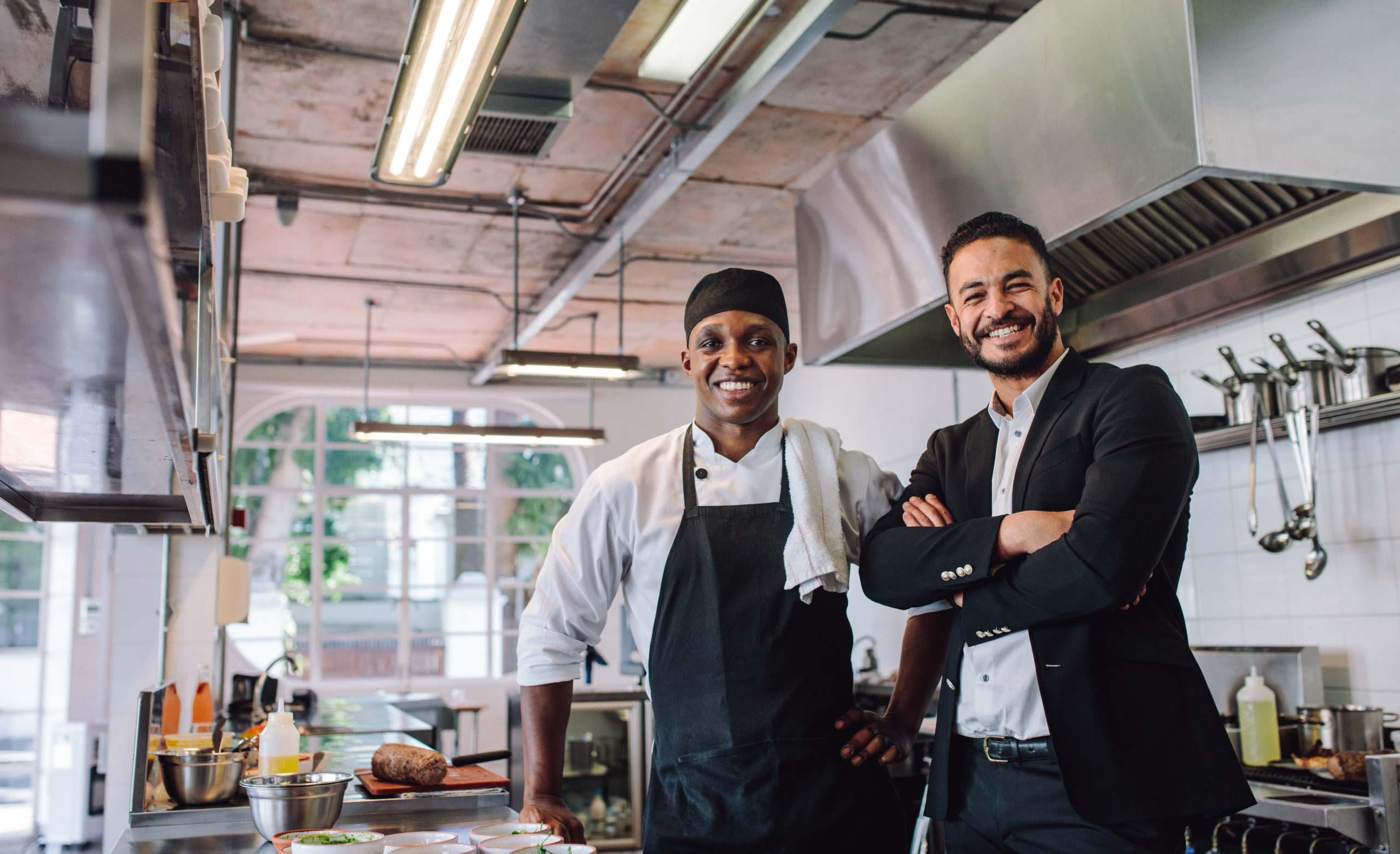 happy restaurant workers