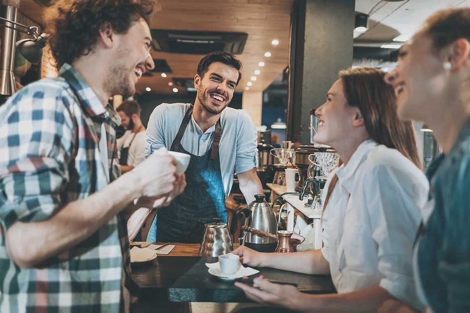 Good customer service in a restaurant