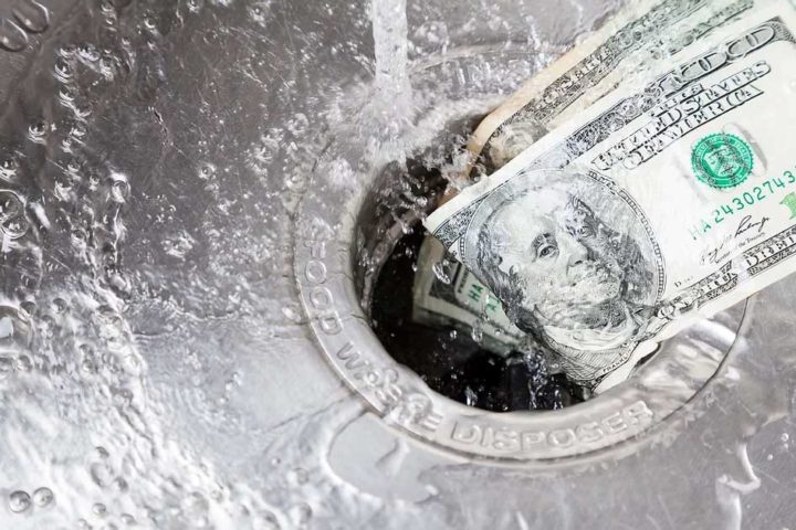 washing money down the drain